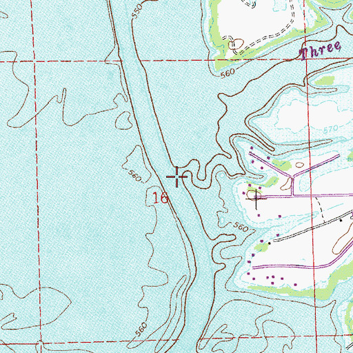 Topographic Map of Three Mile Creek, AL
