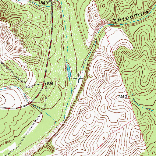 Topographic Map of Threemile Draw, TX