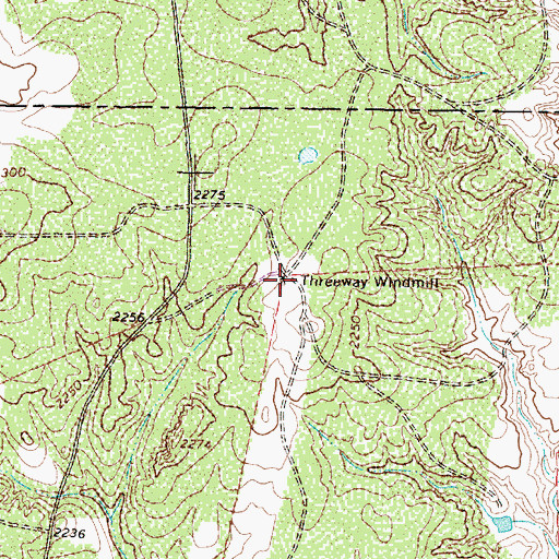 Topographic Map of Threeway Windmill, TX