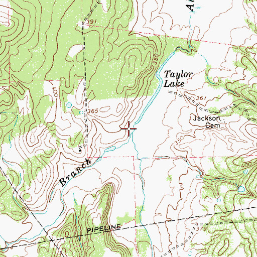 Topographic Map of Thundering Springs Branch, TX
