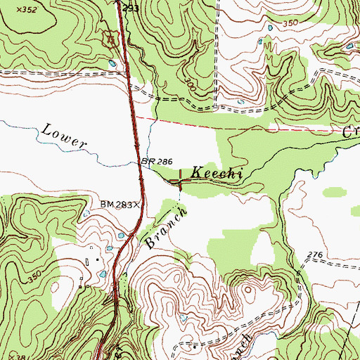 Topographic Map of Tiger Branch, TX