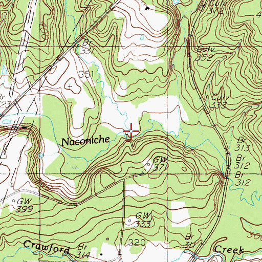 Topographic Map of Tiger Branch, TX