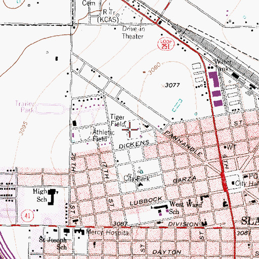 Topographic Map of Tiger Field, TX