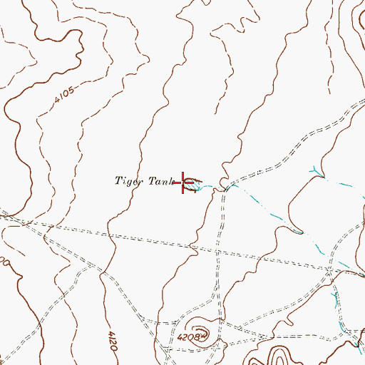 Topographic Map of Tiger Tank, TX