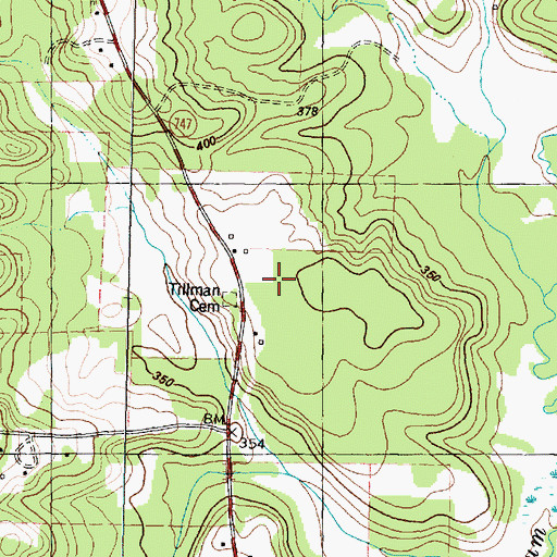 Topographic Map of Tillman Cemetery, TX
