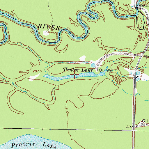 Topographic Map of Timber Lake, TX