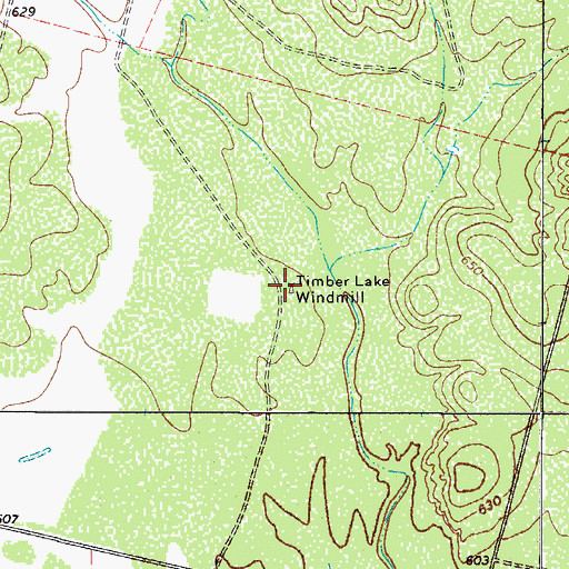 Topographic Map of Timber Lake Windmill, TX