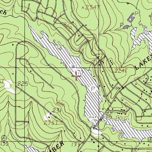 Topographic Map of Timber Lakes, TX