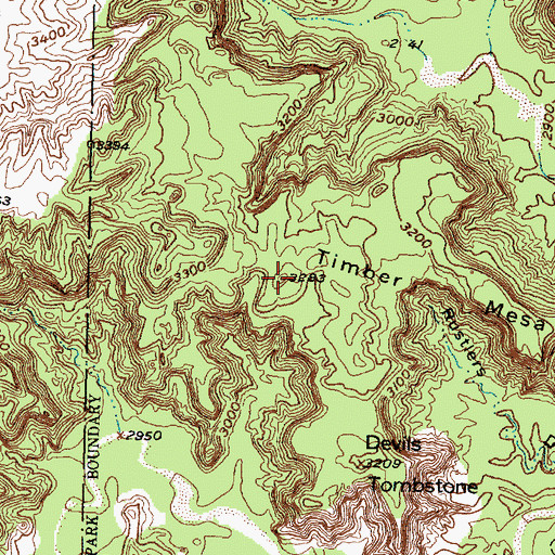 Topographic Map of Timber Mesa, TX