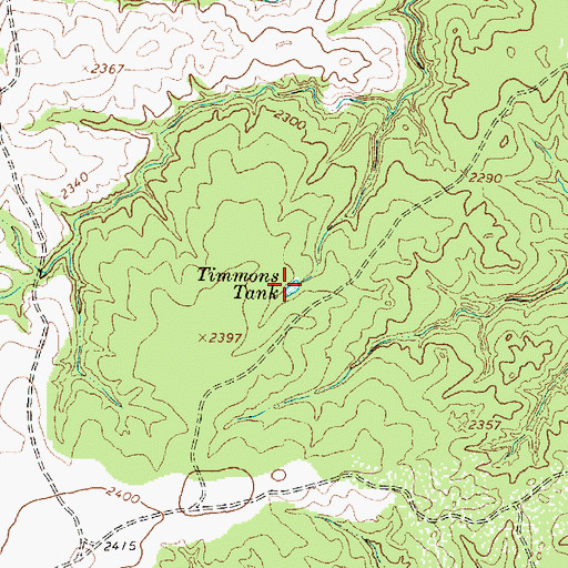 Topographic Map of Timmons Tank, TX