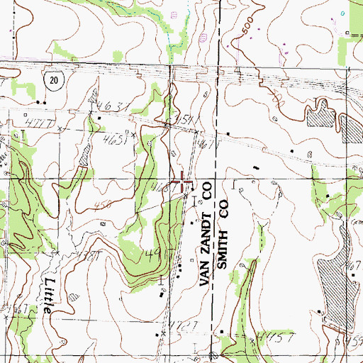 Topographic Map of Galena Church, TX