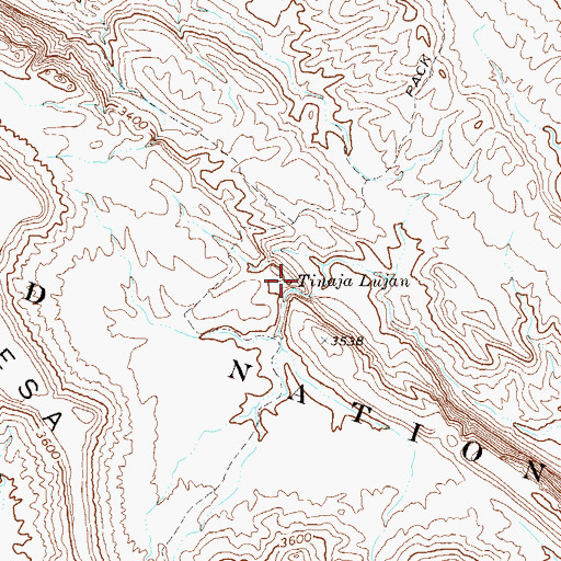 Topographic Map of Tinaja Lujan, TX