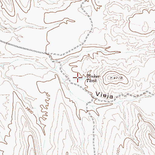 Topographic Map of Tinker Tank, TX