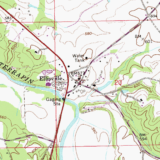 Topographic Map of Union Church, AL