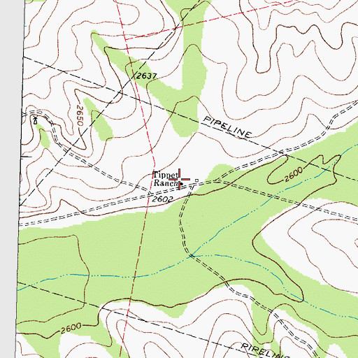 Topographic Map of Tippett Ranch, TX
