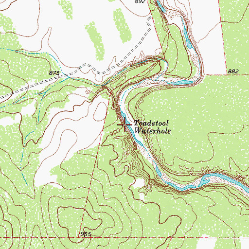Topographic Map of Toadstool Waterhole, TX