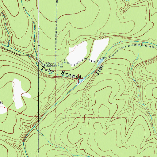 Topographic Map of Tobe Branch, TX