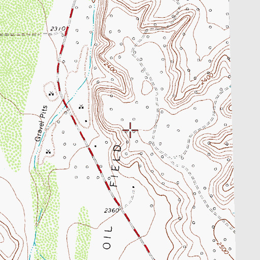 Topographic Map of Toborg Oil Field, TX