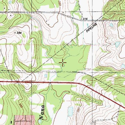 Topographic Map of Toliver Branch, TX