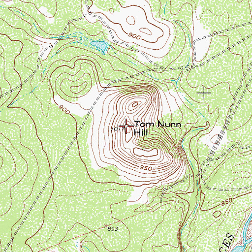 Topographic Map of Tom Nunn Hill, TX