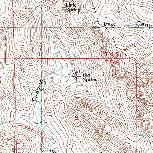 Topographic Map of Big Spring, AZ