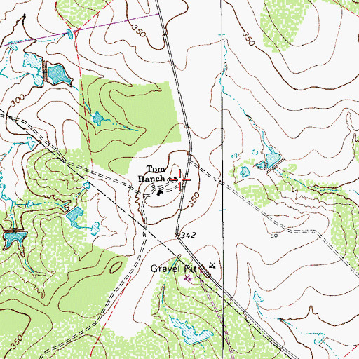 Topographic Map of Tom Ranch, TX