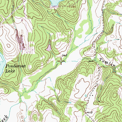 Topographic Map of Tomlin Branch, TX