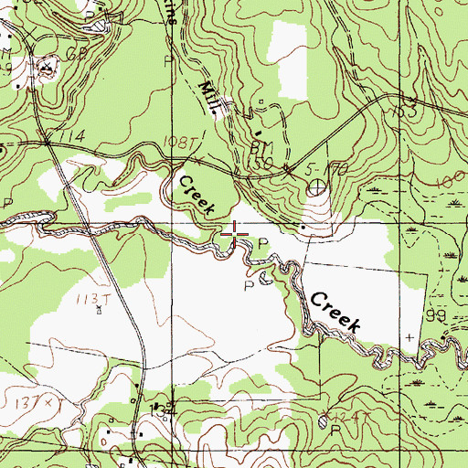 Topographic Map of Tompkins Mill Creek, TX