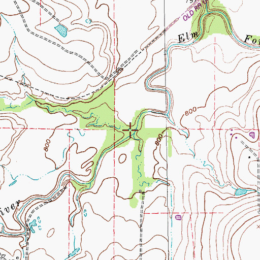 Topographic Map of Tonkawa Creek, TX