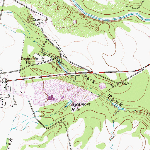 Topographic Map of Tonkawa Park, TX