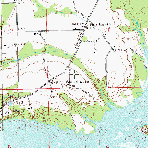 Topographic Map of Waterhouse, AL