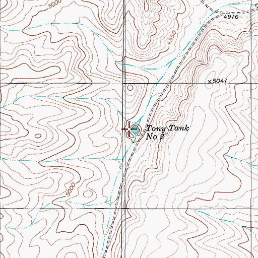 Topographic Map of Tony Number Two Tank, TX