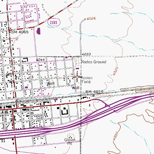 Topographic Map of Toolen Field, TX
