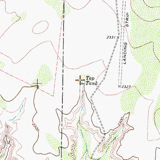 Topographic Map of Top Tank, TX