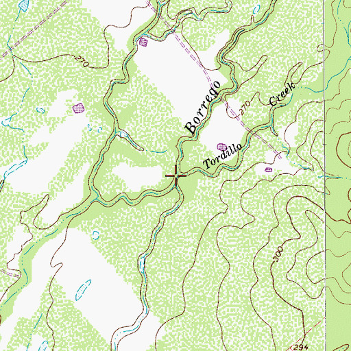 Topographic Map of Tordillo Creek, TX