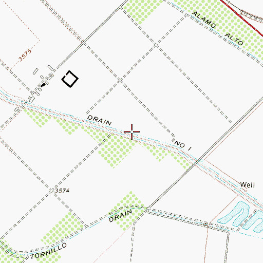 Topographic Map of Tornillo Intercepting Drain Number One, TX