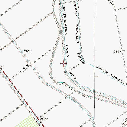 Topographic Map of Tornillo Intercepting Drain Number Two, TX