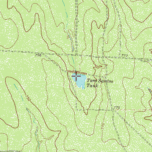 Topographic Map of Toro Santos Tank, TX