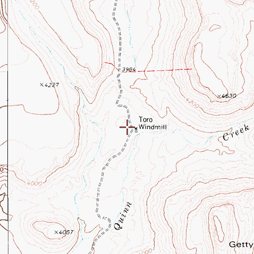 Topographic Map of Toro Windmill, TX