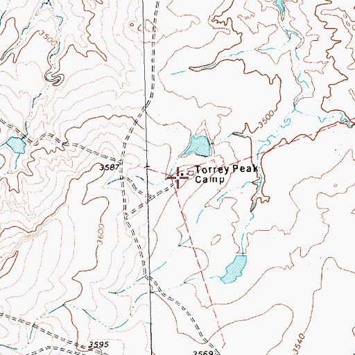 Topographic Map of Torrey Peak Camp, TX
