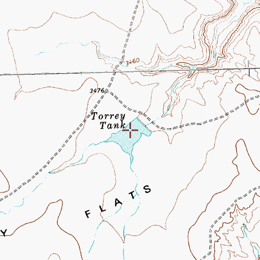 Topographic Map of Torrey Tank, TX