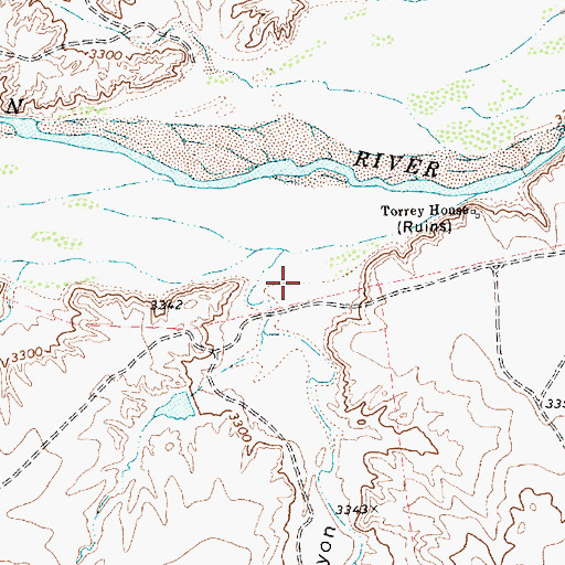 Topographic Map of Torrey Canyon, TX