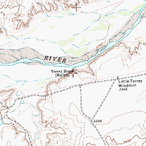Topographic Map of Torrey House, TX