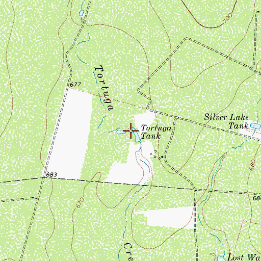 Topographic Map of Tortuga Tank, TX