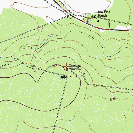 Topographic Map of Tortuga Windmill, TX