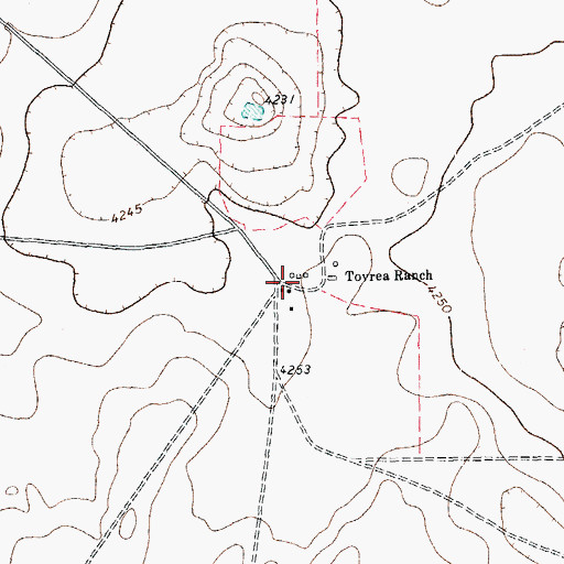 Topographic Map of Tovrea Ranch, TX