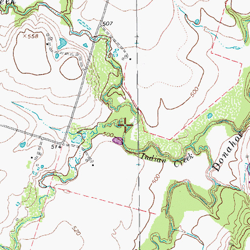 Topographic Map of Town Branch, TX
