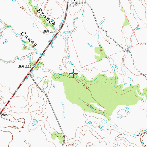 Topographic Map of Town Branch, TX