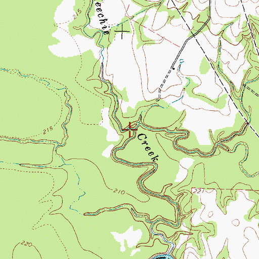 Topographic Map of Town Creek, TX