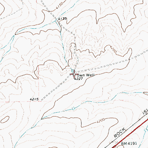Topographic Map of Town Well, TX